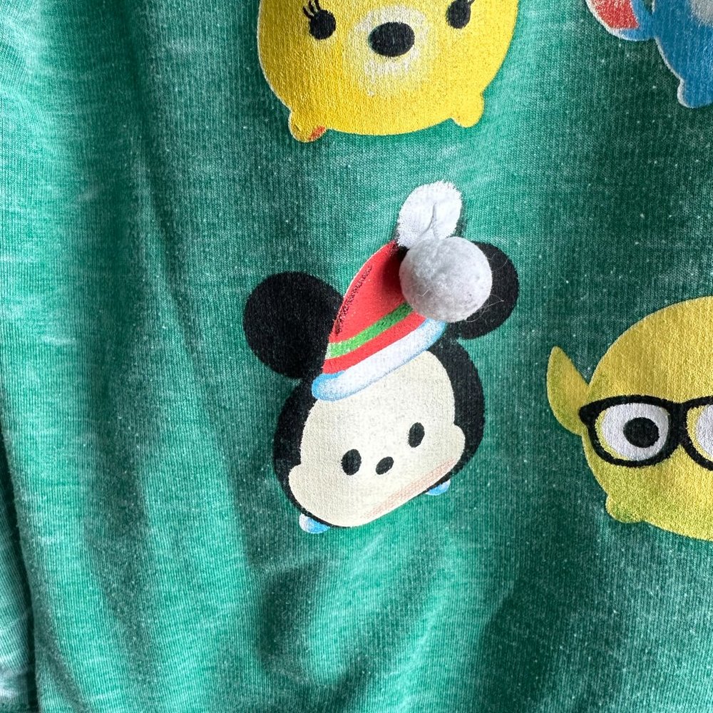 🧡 3/$15 - Disney Tsum Tsum Green Christmas Hoodie Kid Large - Picture 9 of 10